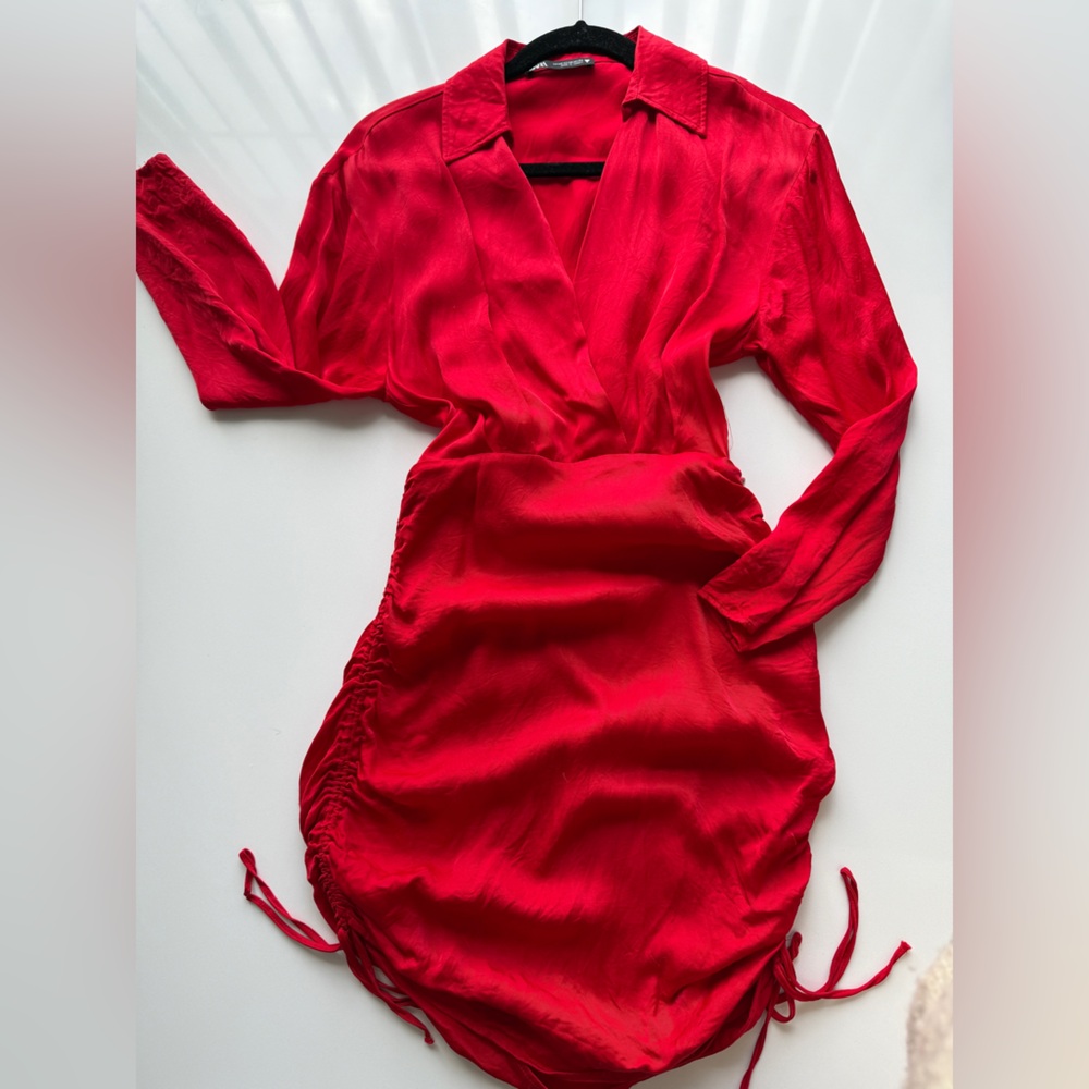 Red Satin Mini Dress